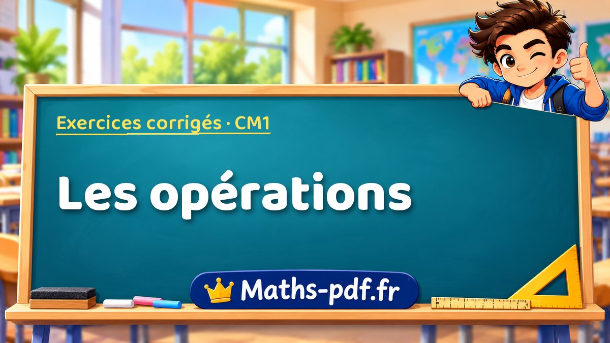 Les opérations – Exercices de maths corrigés niveau CM1 sur Maths-pdf.fr