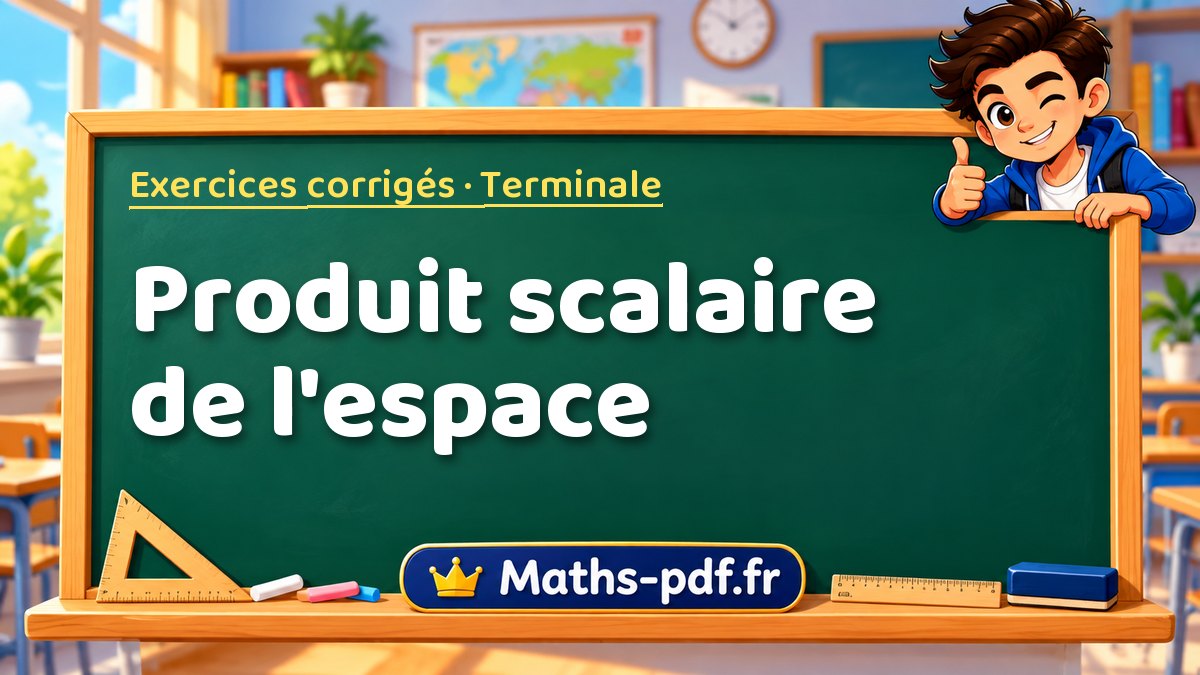 Produit scalaire de l'espace – Exercices de maths corrigés niveau Terminale sur Maths-pdf.fr