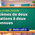 Systèmes de deux équations à deux inconnues – Exercices de maths corrigés niveau Seconde sur Maths-pdf.fr