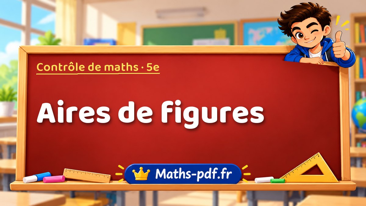 Aires de figures – Contrôle de maths niveau 5e sur Maths-pdf.fr