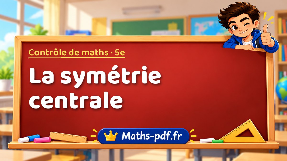 La symétrie centrale – Contrôle de maths niveau 5e sur Maths-pdf.fr