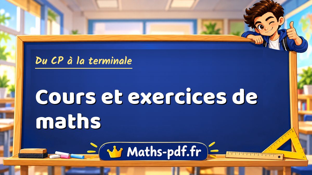 Cours et exercices de maths corrigés du CP à la terminale, à imprimer et à télécharger en PDF sur Maths PDF
