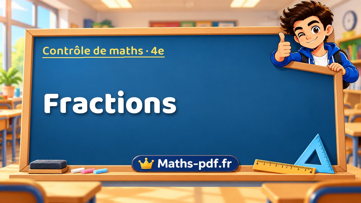 Fractions – Contrôle de maths niveau 4e sur Maths-pdf.fr