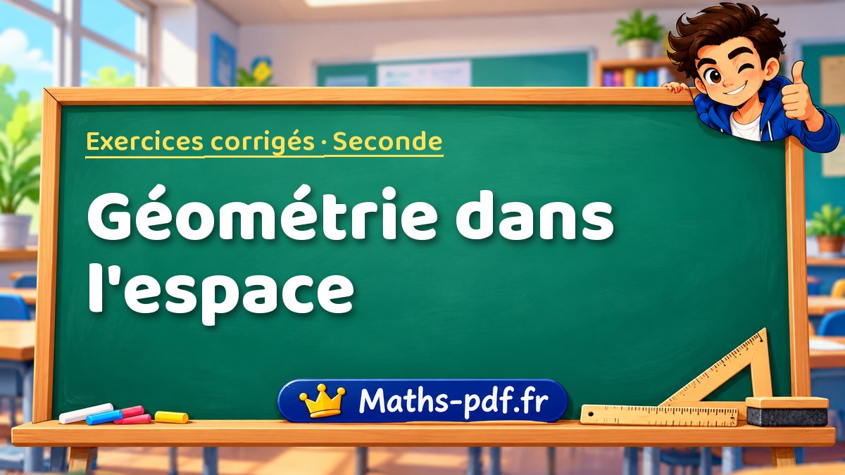 Géométrie dans l'espace – Exercices de maths corrigés niveau Seconde sur Maths-pdf.fr