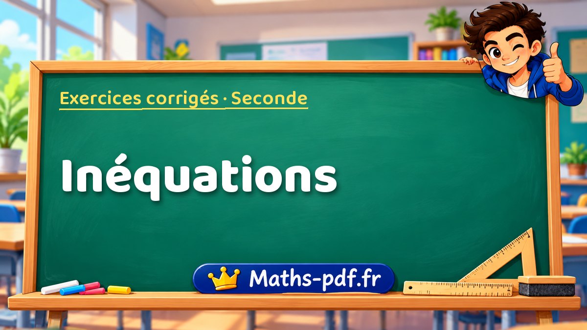Inéquations – Exercices de maths corrigés niveau Seconde sur Maths-pdf.fr