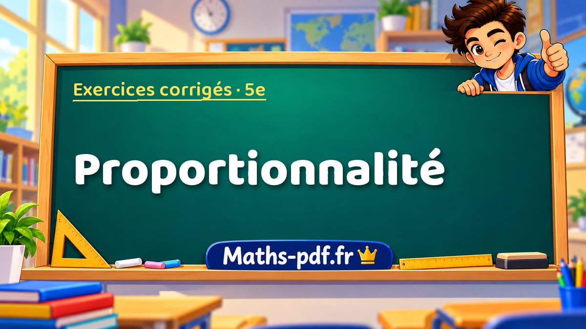 Proportionnalité – Exercices de maths corrigés niveau 5e sur Maths-pdf.fr