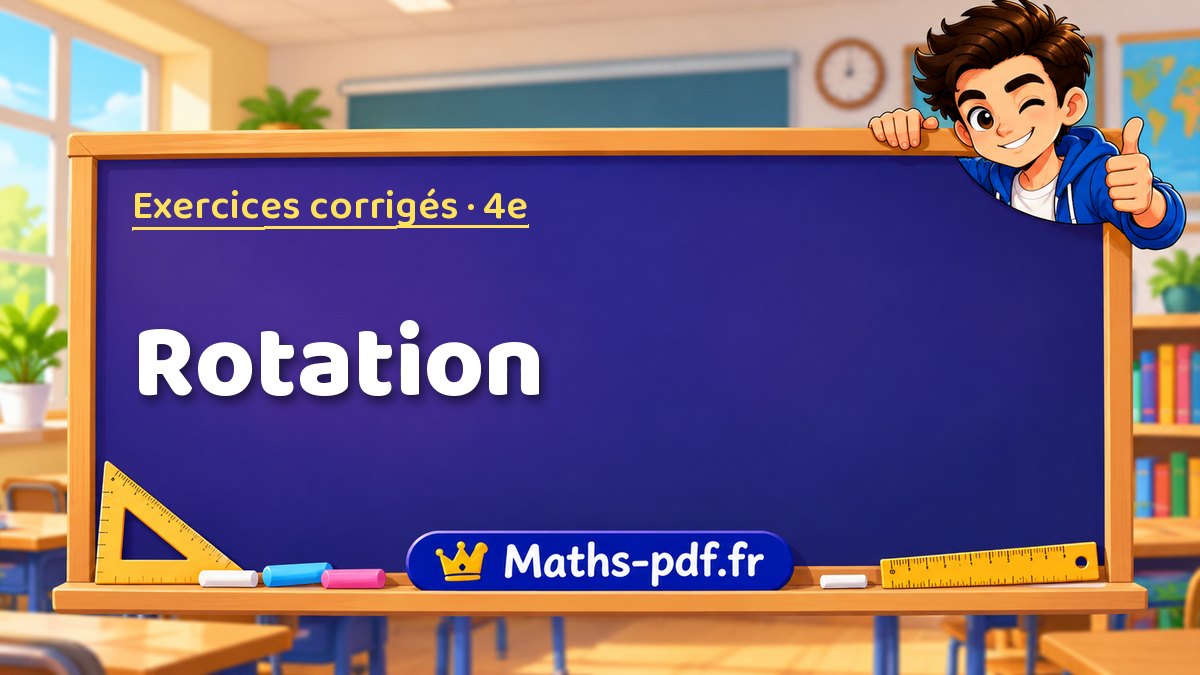 Rotation – Exercices de maths corrigés niveau 4e sur Maths-pdf.fr