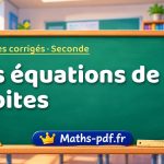 Les équations de droites – Exercices de maths corrigés niveau Seconde sur Maths-pdf.fr
