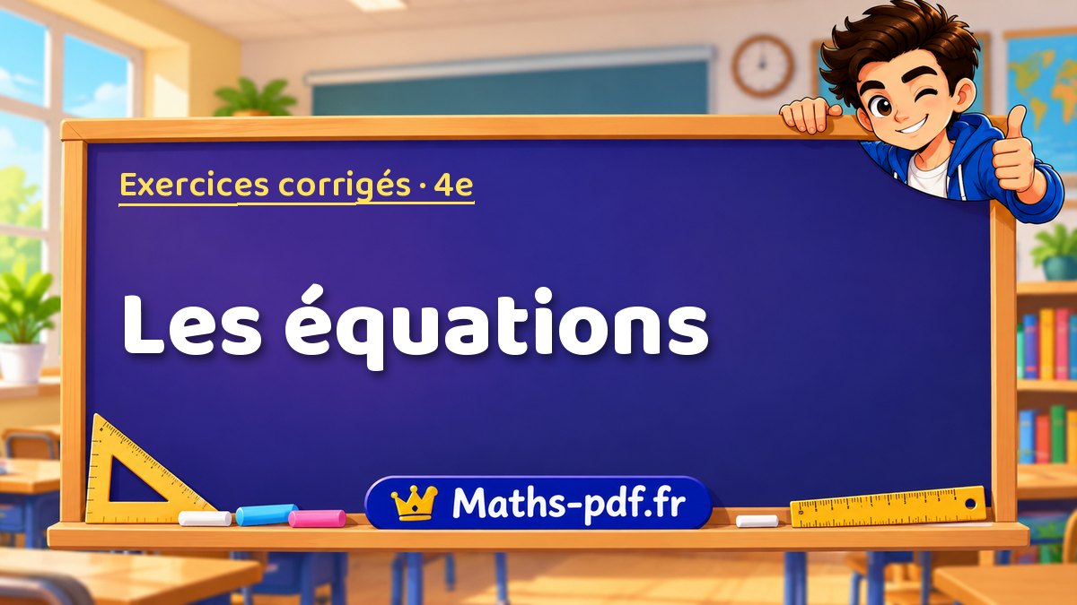Les équations – Exercices de maths corrigés niveau 4e sur Maths-pdf.fr