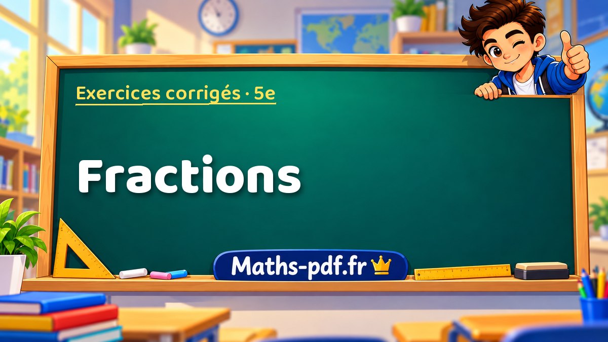 Fractions – Exercices de maths corrigés niveau 5e sur Maths-pdf.fr