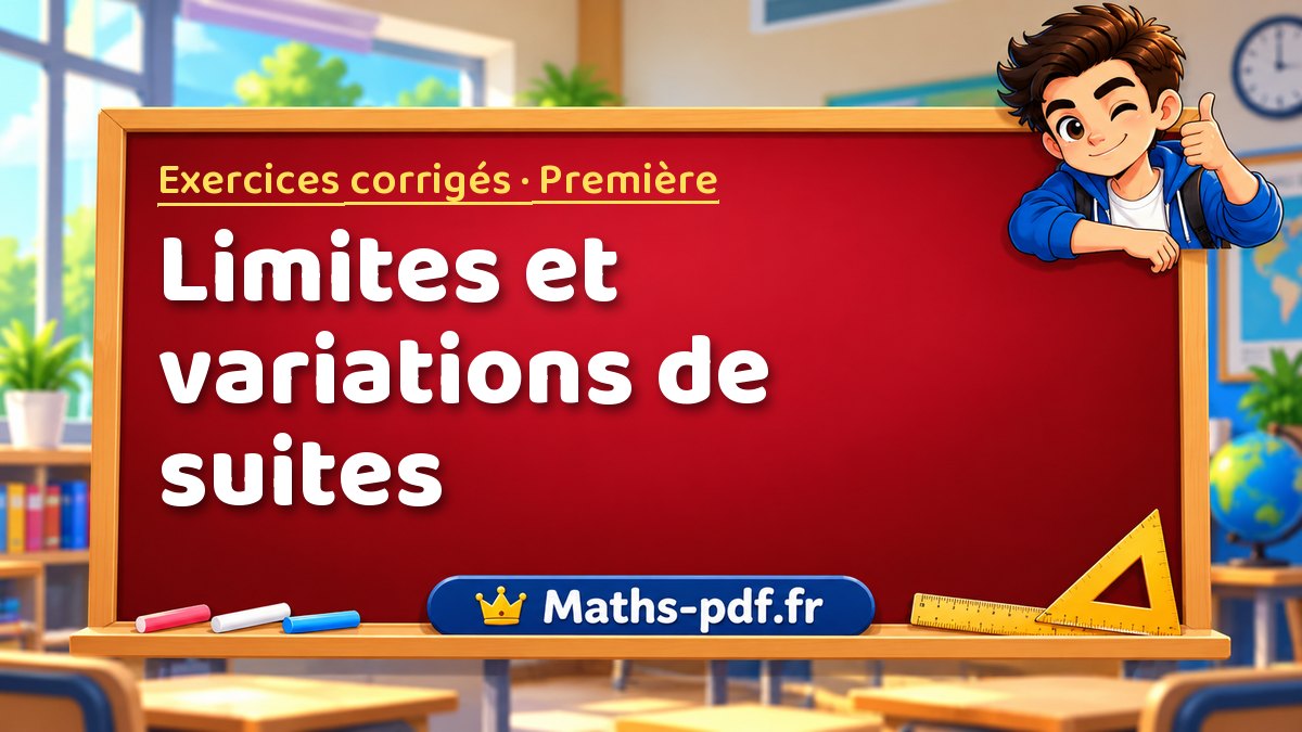 Limites et variations de suites – Exercices de maths corrigés niveau Première sur Maths-pdf.fr