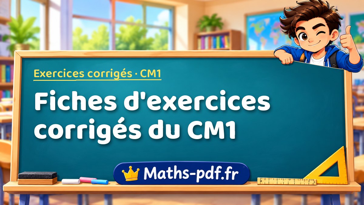 Fiches d'exercices corrigés du CM1 : exercices de maths en CM1 corrigés à imprimer en PDF : des ressources gratuites pour progresser