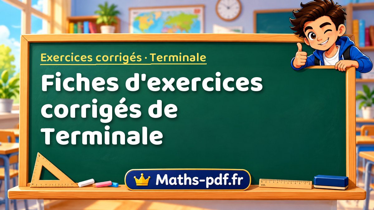 Fiches d'exercices corrigés de Terminale : exercices de maths en terminale corrigés à télécharger en PDF