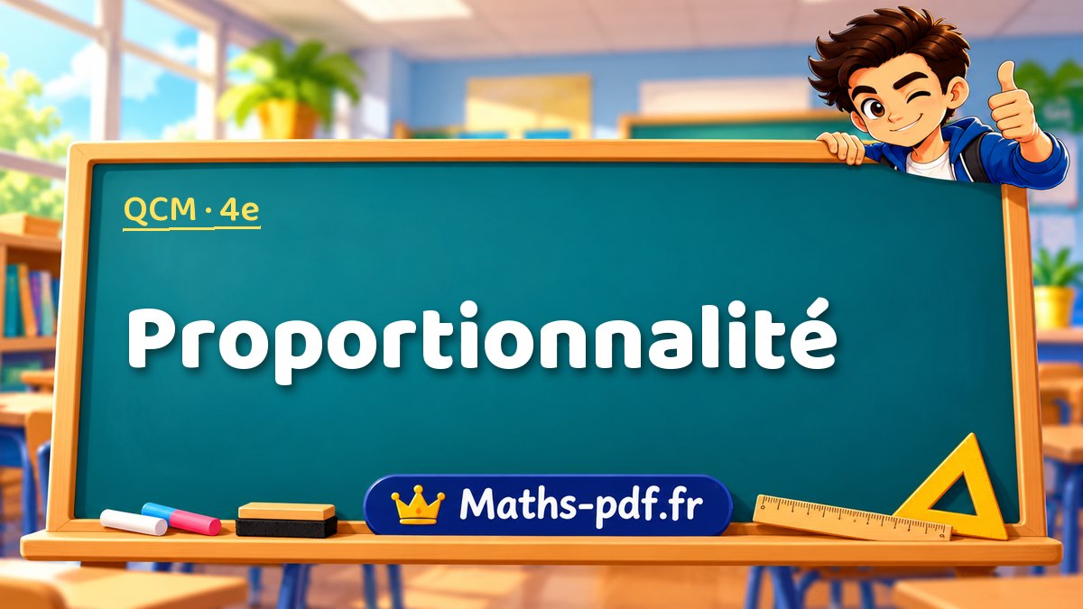 Proportionnalité – QCM de maths niveau 4e sur Maths-pdf.fr