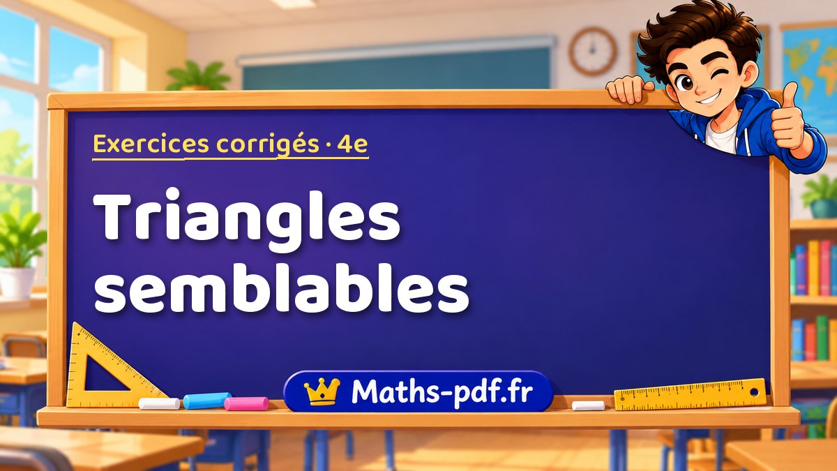 Triangles semblables – Exercices de maths corrigés niveau 4e sur Maths-pdf.fr