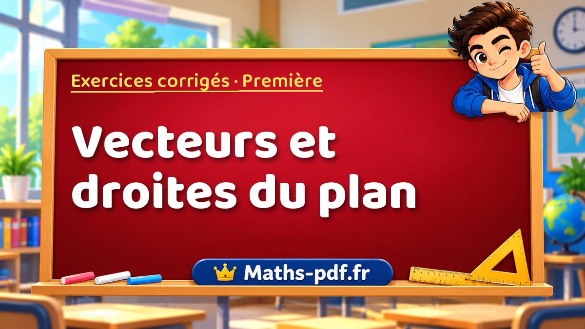 Vecteurs et droites du plan – Exercices de maths corrigés niveau Première sur Maths-pdf.fr
