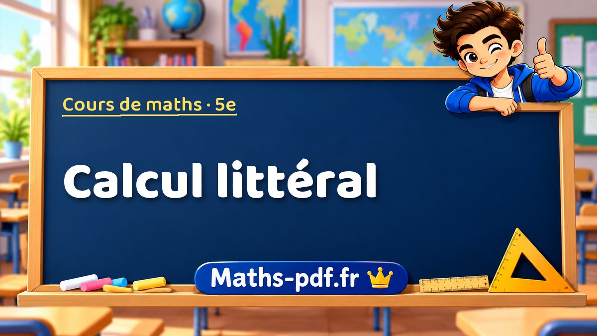 Calcul littéral – Cours de maths niveau 5e sur Maths-pdf.fr