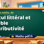 Calcul littéral et double distributivité – Cours de maths niveau 4e sur Maths-pdf.fr