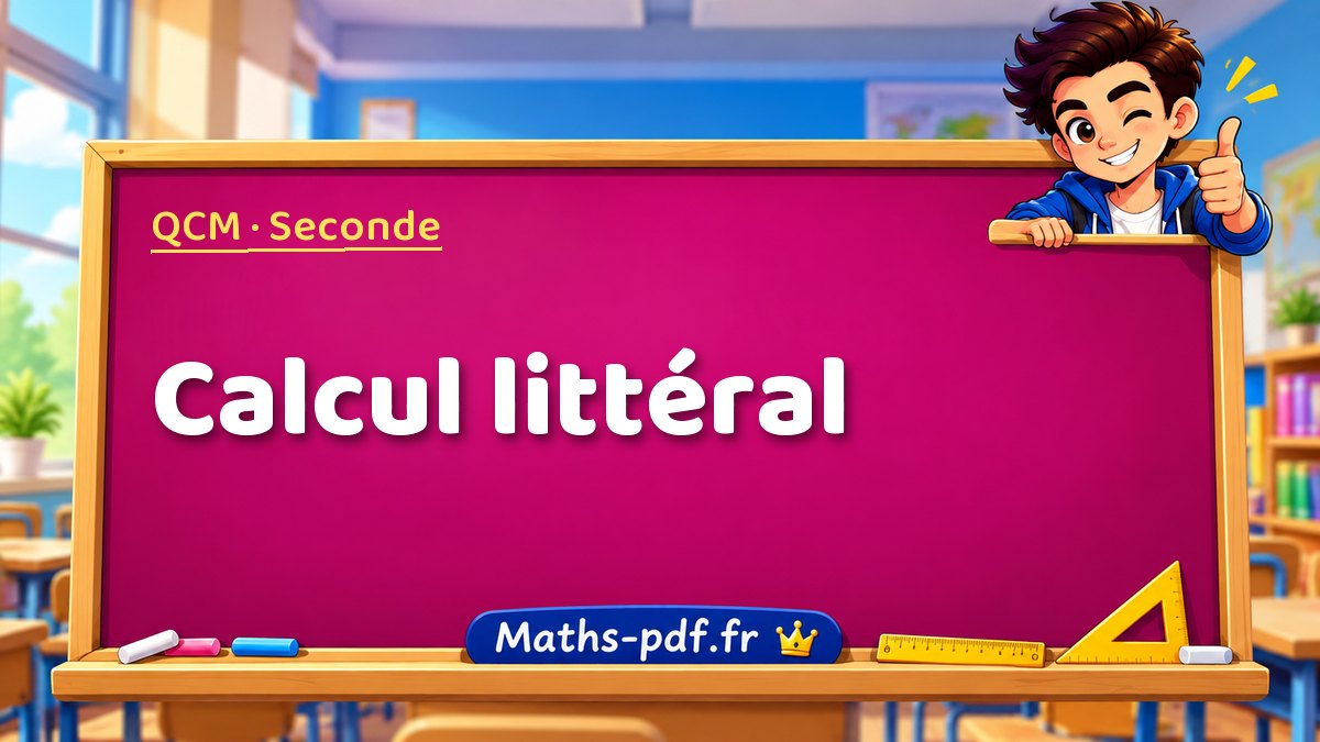 Calcul littéral – QCM de maths niveau Seconde sur Maths-pdf.fr