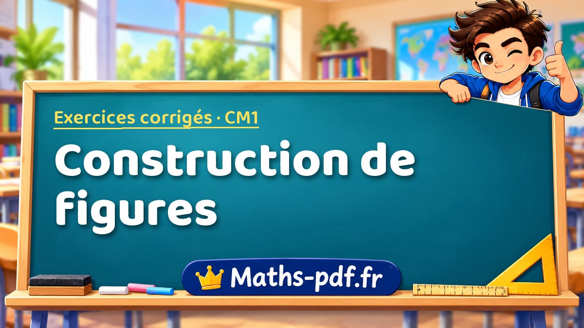 Construction de figures – Exercices de maths corrigés niveau CM1 sur Maths-pdf.fr