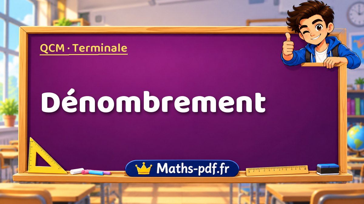 Dénombrement – QCM de maths niveau Terminale sur Maths-pdf.fr