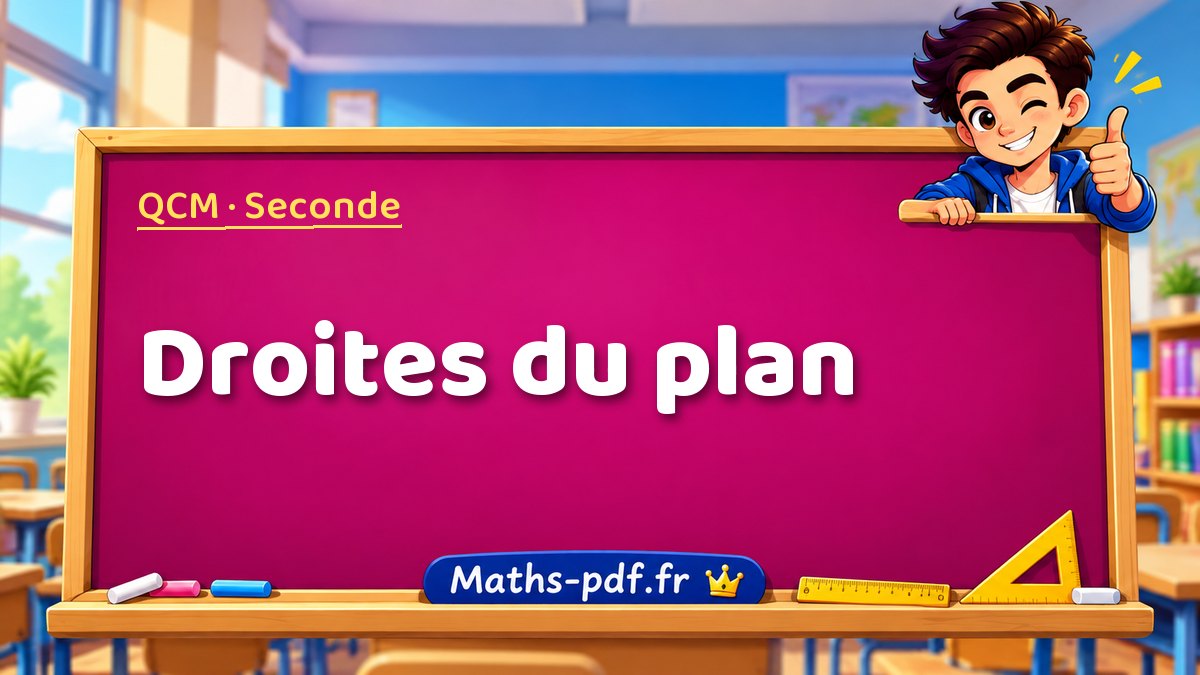Droites du plan – QCM de maths niveau Seconde sur Maths-pdf.fr