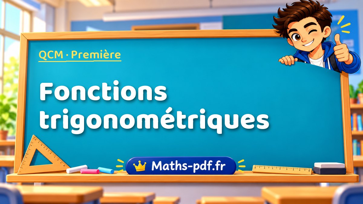 Fonctions trigonométriques – QCM de maths niveau Première sur Maths-pdf.fr