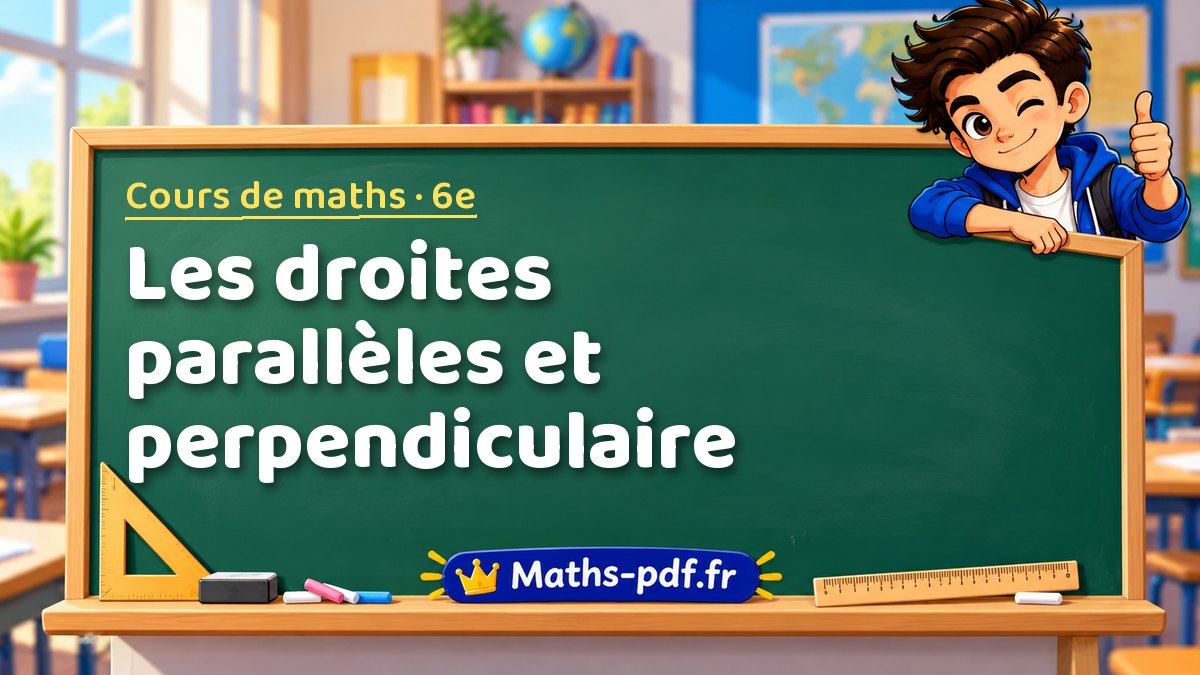 Les droites parallèles et perpendiculaire – Cours de maths niveau 6e sur Maths-pdf.fr