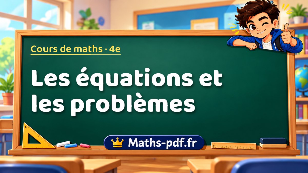 Les équations et les problèmes – Cours de maths niveau 4e sur Maths-pdf.fr