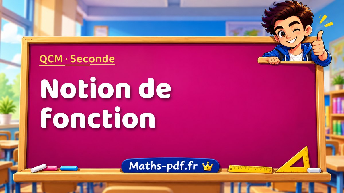 Notion de fonction – QCM de maths niveau Seconde sur Maths-pdf.fr