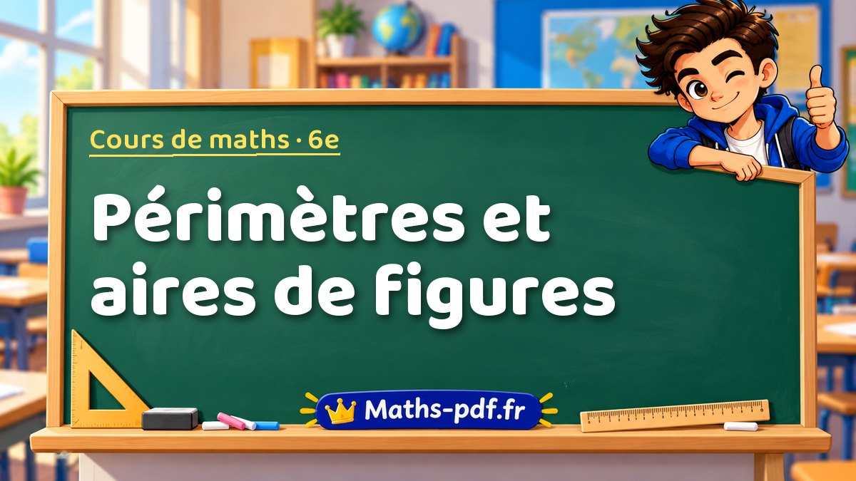 Périmètres et aires de figures – Cours de maths niveau 6e sur Maths-pdf.fr