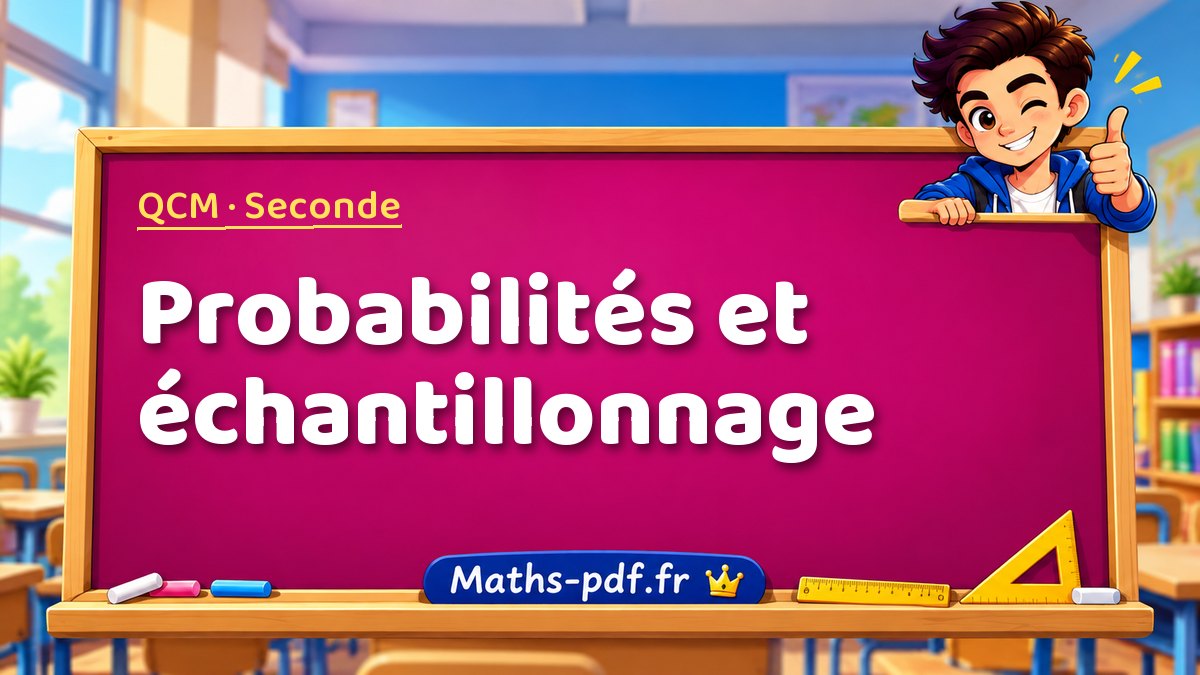 Probabilités et échantillonnage – QCM de maths niveau Seconde sur Maths-pdf.fr