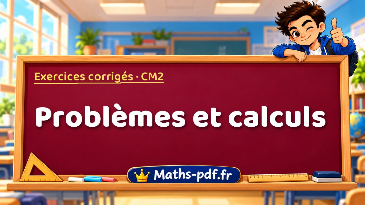 Problèmes et calculs – Exercices de maths corrigés niveau CM2 sur Maths-pdf.fr