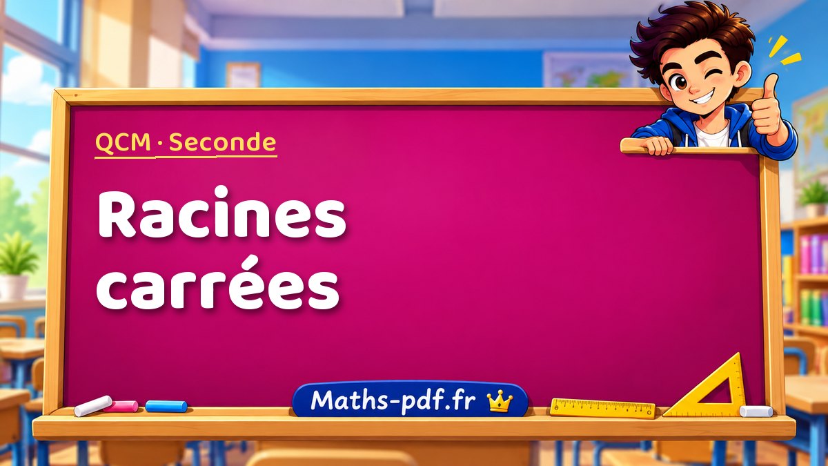 Racines carrées – QCM de maths niveau Seconde sur Maths-pdf.fr