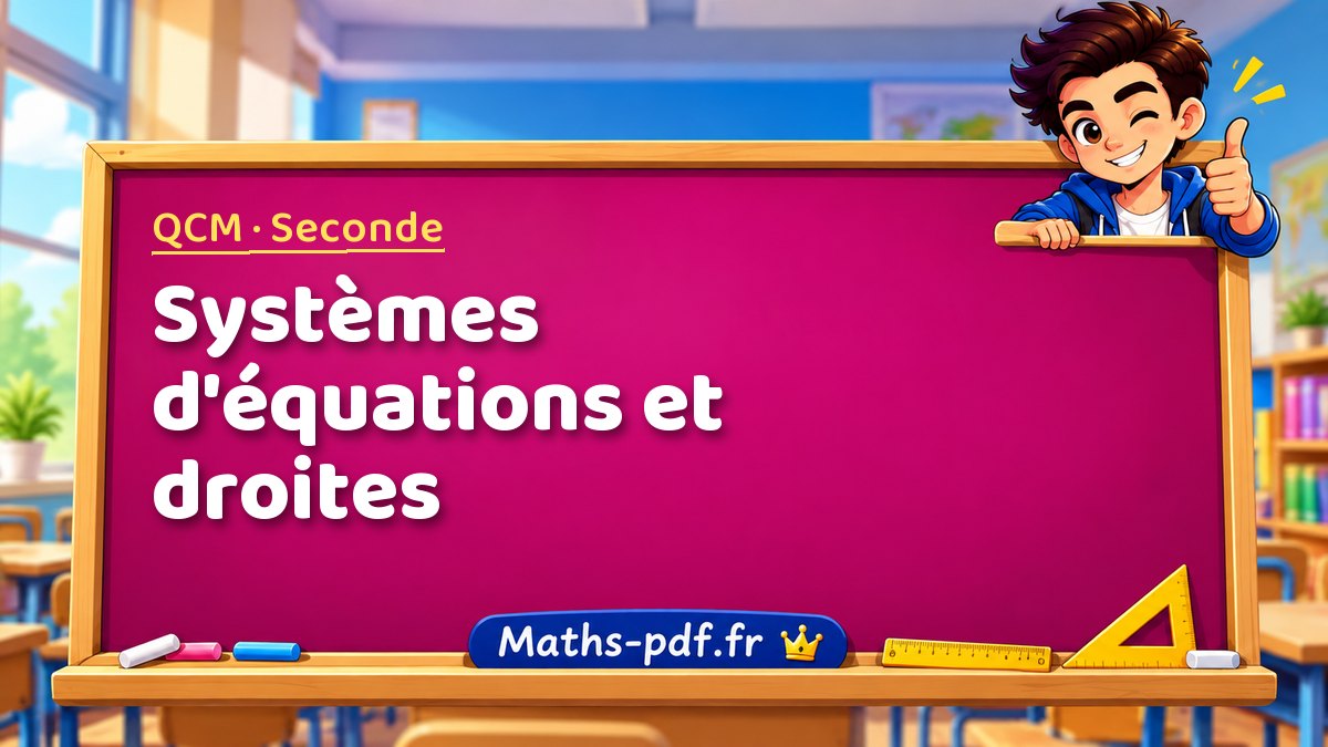 Systèmes d'équations et droites – QCM de maths niveau Seconde sur Maths-pdf.fr