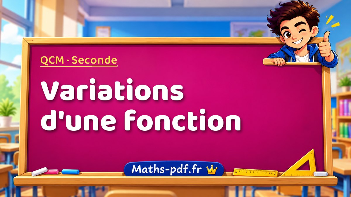 Variations d'une fonction – QCM de maths niveau Seconde sur Maths-pdf.fr