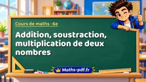 Addition, soustraction, multiplication de deux nombres