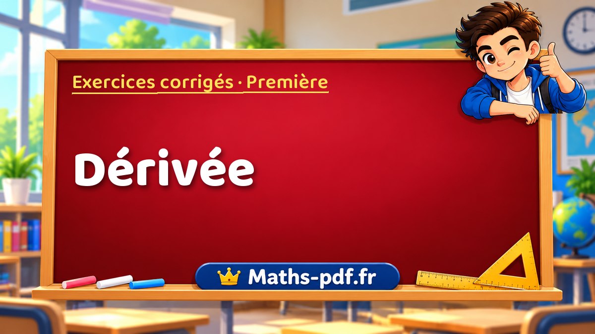 Dérivée – Exercices de maths corrigés niveau Première sur Maths-pdf.fr
