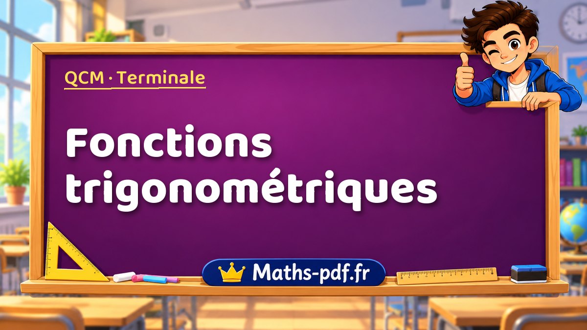 Fonctions trigonométriques – QCM de maths niveau Terminale sur Maths-pdf.fr
