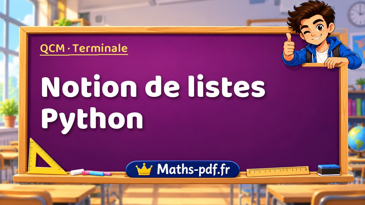 Notion de listes Python – QCM de maths niveau Terminale sur Maths-pdf.fr