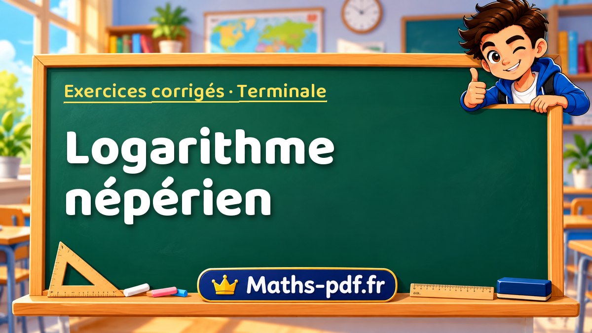 Logarithme népérien – Exercices de maths corrigés niveau Terminale sur Maths-pdf.fr