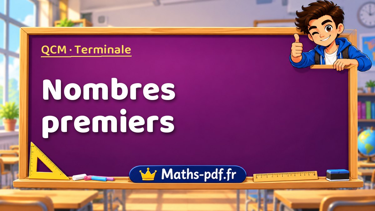 Nombres premiers – QCM de maths niveau Terminale sur Maths-pdf.fr