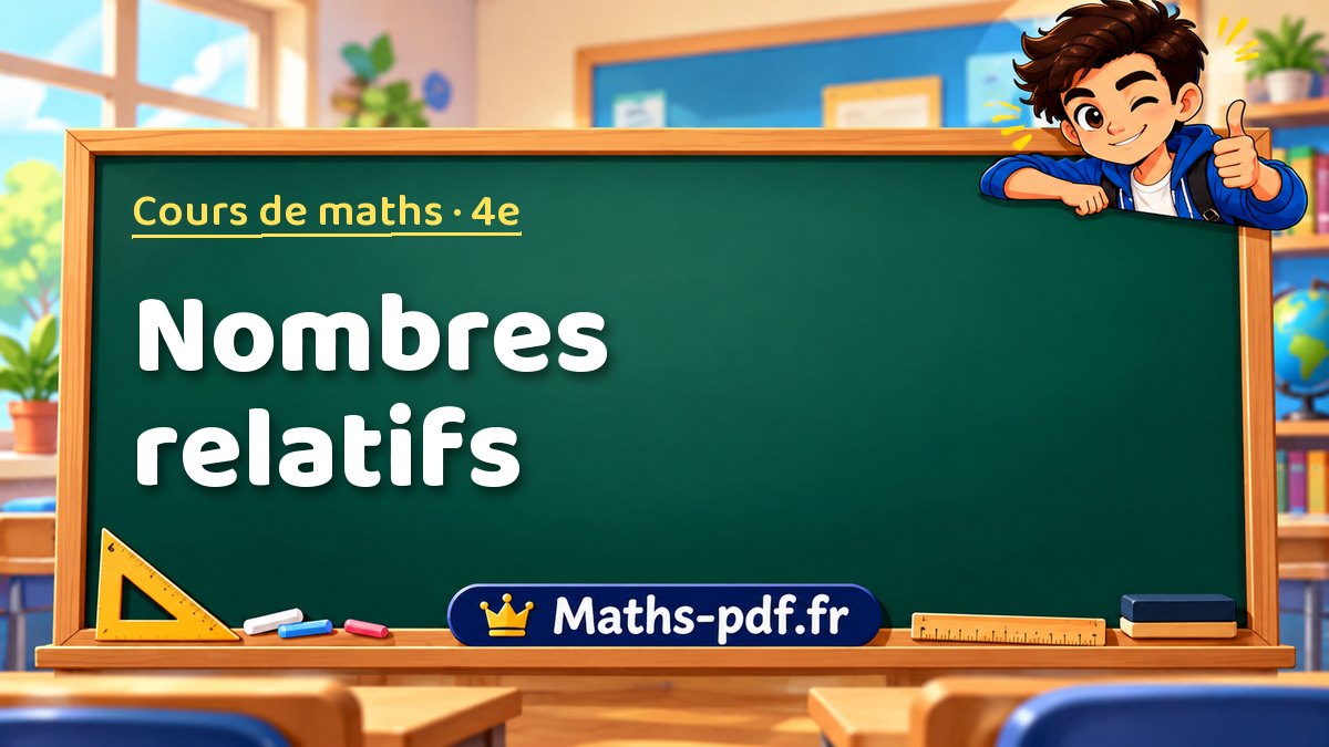 Nombres relatifs – Cours de maths niveau 4e sur Maths-pdf.fr