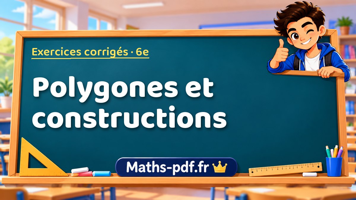Polygones et constructions – Exercices de maths corrigés niveau 6e sur Maths-pdf.fr