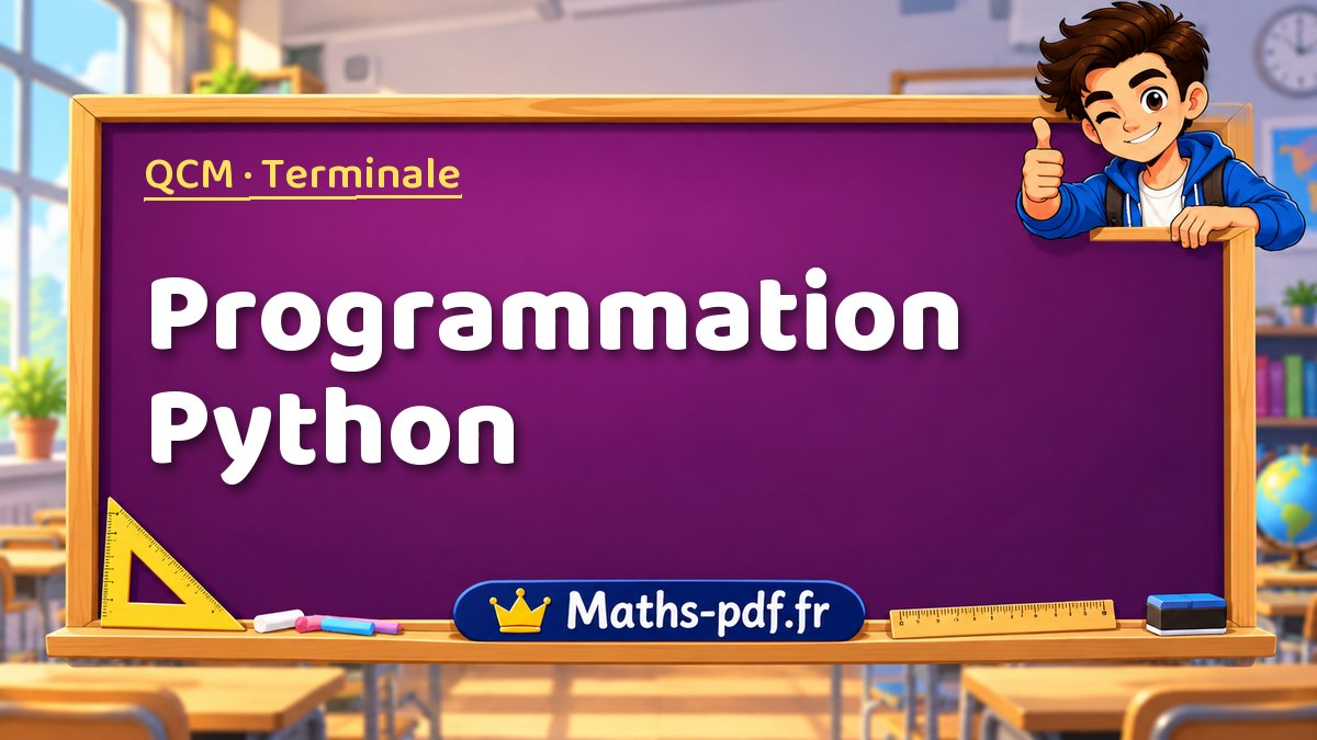 Programmation Python – QCM de maths niveau Terminale sur Maths-pdf.fr