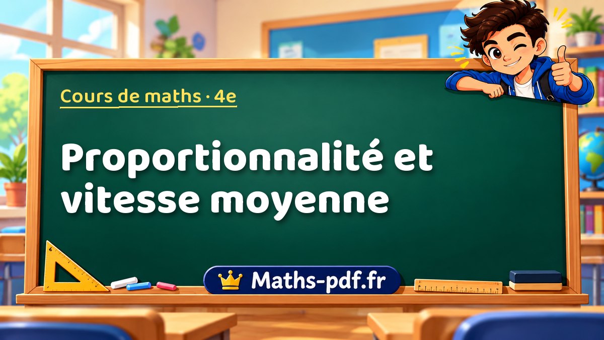 Proportionnalité et vitesse moyenne – Cours de maths niveau 4e sur Maths-pdf.fr