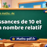 Puissances de 10 et d'un nombre relatif – Cours de maths niveau 4e sur Maths-pdf.fr
