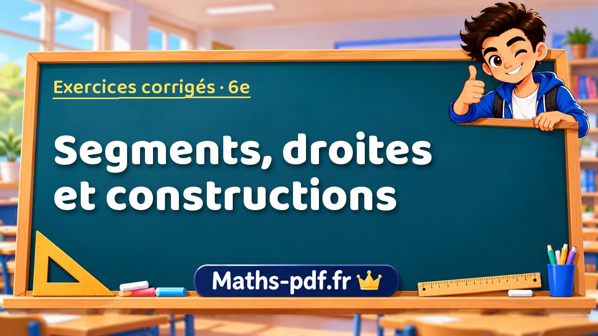 Segments, droites et constructions – Exercices de maths corrigés niveau 6e sur Maths-pdf.fr
