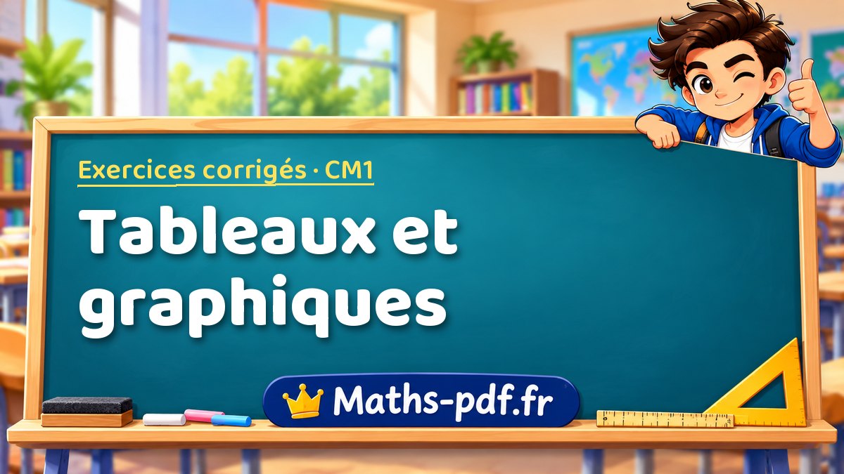Tableaux et graphiques – Exercices de maths corrigés niveau CM1 sur Maths-pdf.fr