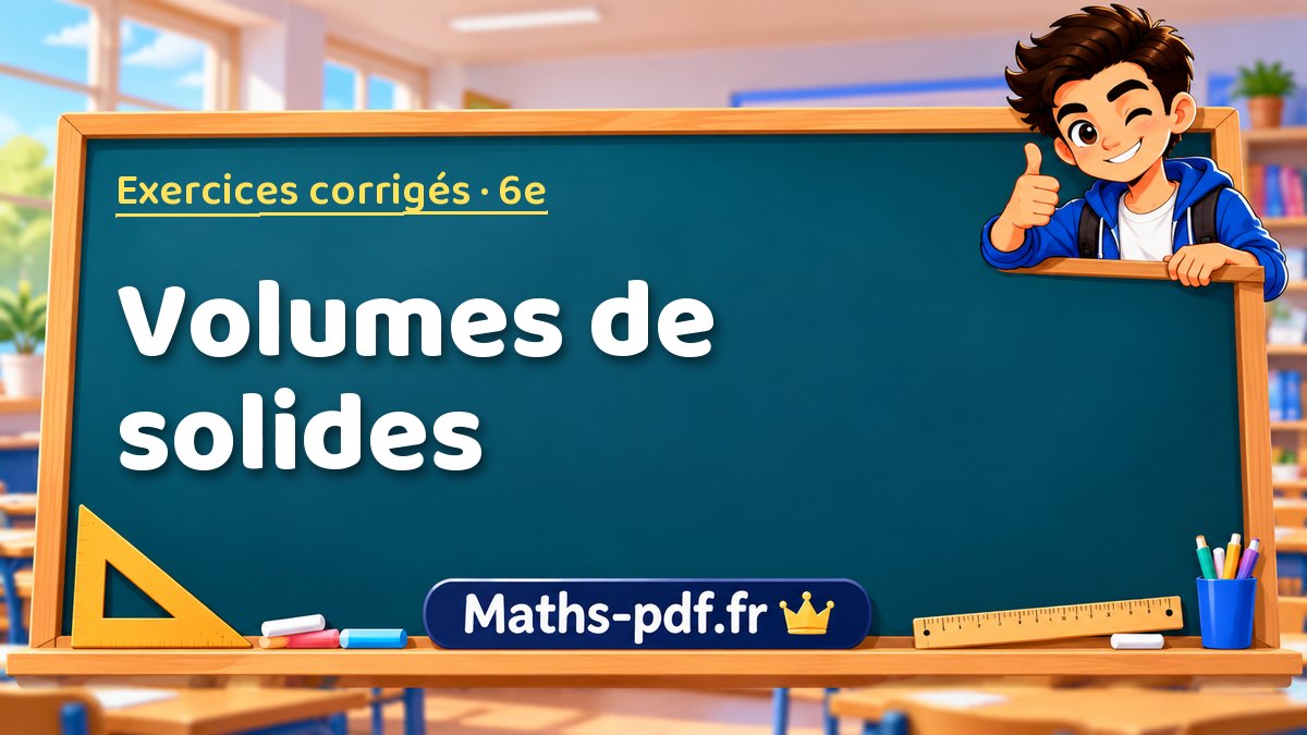 Volumes de solides – Exercices de maths corrigés niveau 6e sur Maths-pdf.fr
